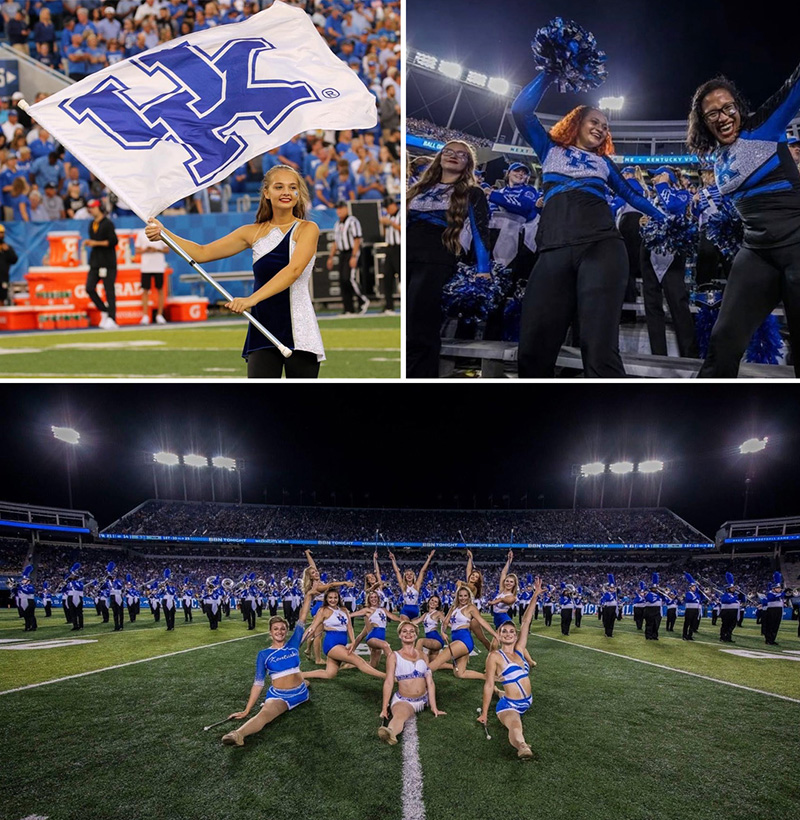 Collage of past participants performing on Kroger Field